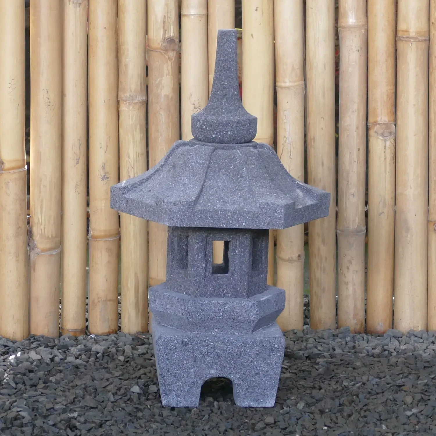  Product image 4 of the product “Japanese style Garden Lantern, made from Andesit Stone. Multipart. 50 cm Height, Roof is 30 cm width. ”
